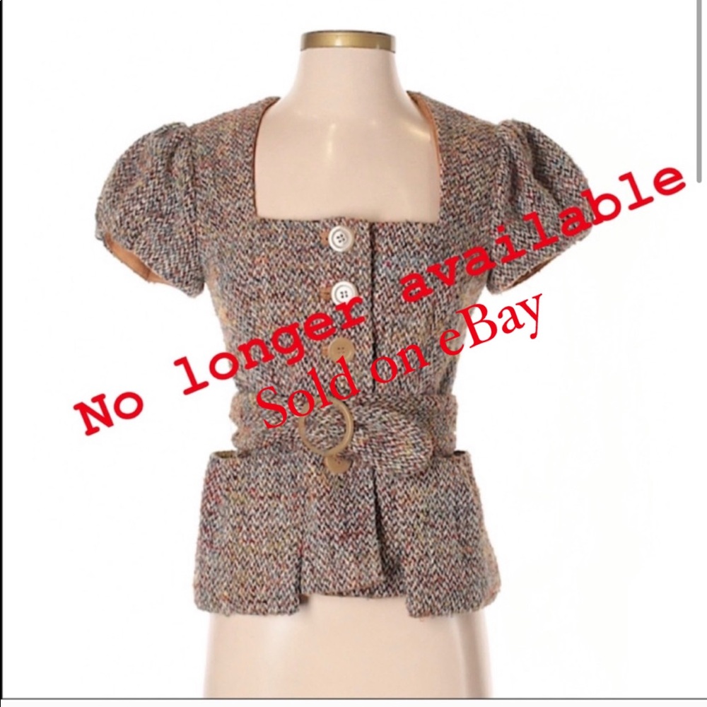 Anthropologie Elevenses Tweed  jacket blazer Sz 10